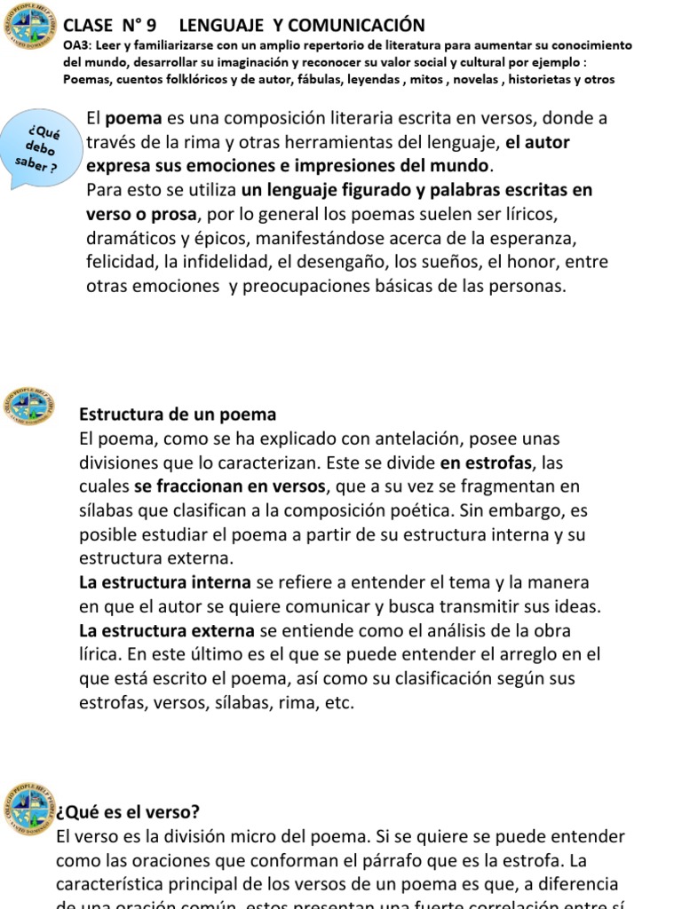 Lenguaje Prueba Martes Pdf Poesia Idiomas