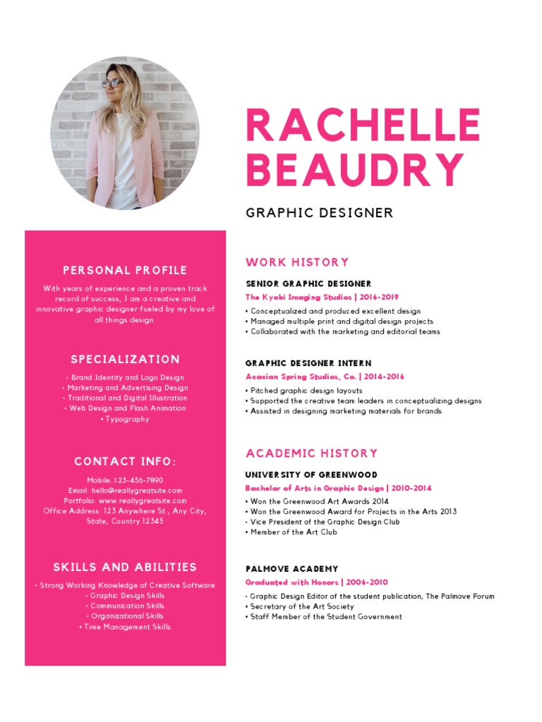 Pink Feminine Modern Resume | PDF | Career & Growth | Business