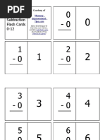 Subtraction Flashcards-Ss