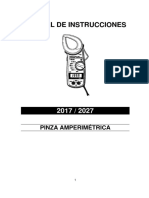 Manual de Instrucciones: Pinza Amperimétrica