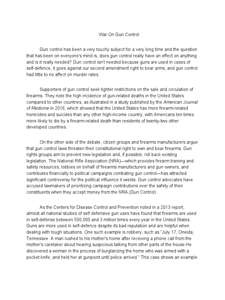 Gun Control | PDF | Gun Control | Gun Politics In The United States