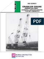 American 999C Crawler Crane Load Chart