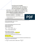 esercizio funzione di utlità quadratica