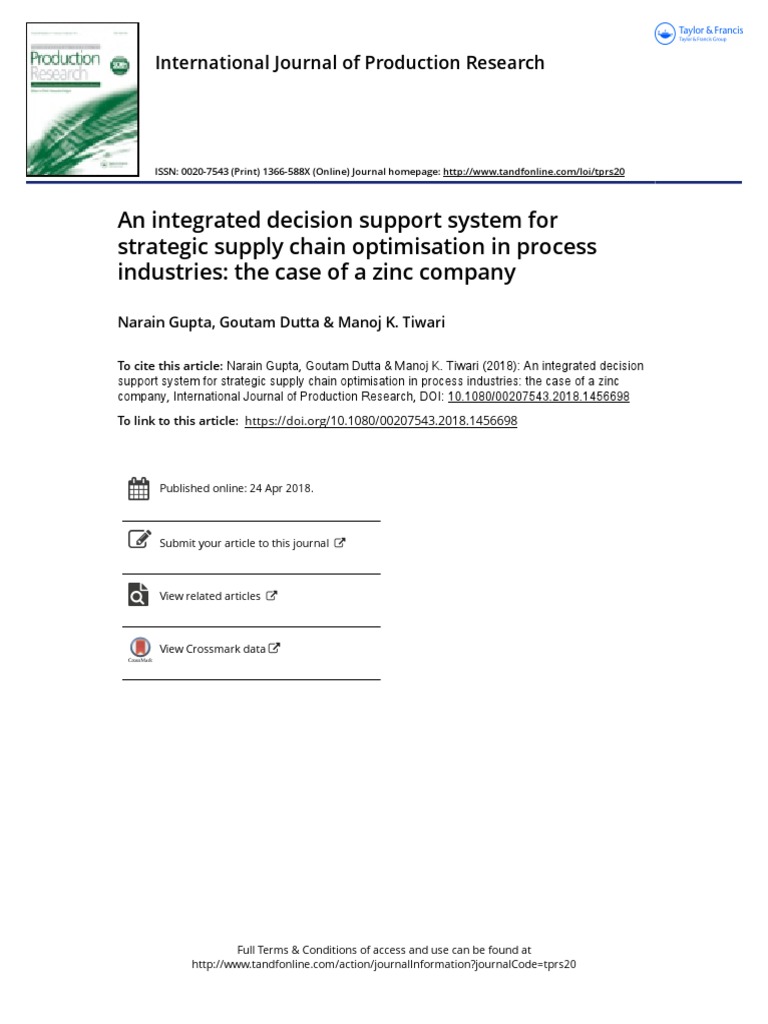 An Integrated Decision Support System For Strategic Supply Chain ...