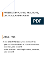 Problems Involving Fractions, Decimals, and Percent