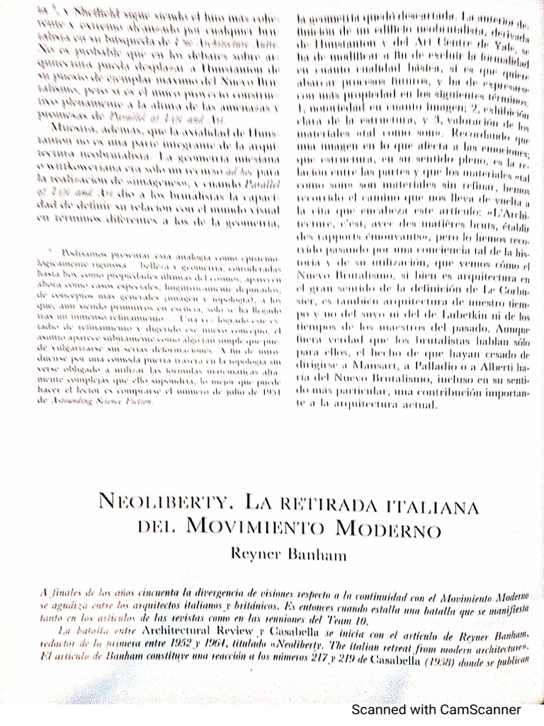 Reyner Banham. Neoliberty | PDF