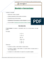 Valor Absoluto y Resolución de Inecuaciones Con Valores Absolutos - Ejercicios Resueltos - Bachiller