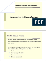 Introduction To Human Factors: Industrial Engineering and Management