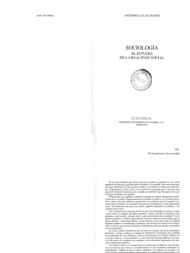 1 Lucas Marín - Sociologia. El Estudio de La Realidad Social Caps 13 A ...