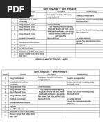 April-July 2020 3 Term Primary 3: Scheme of Work For Primary 1, 2 and 3