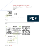 Calendario Matemático Octubre