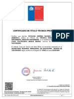Certificado de Título Técnico Profesional: Certifico Que Don (Ña) CATALINA ANDREA SALINAS SILVA, RUN