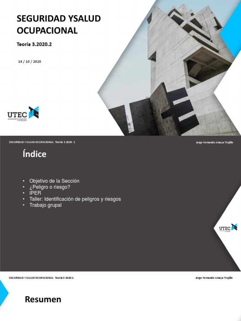 CURSO IPERC Teoria 3 2020.2 | PDF | Seguridad y salud ocupacional ...