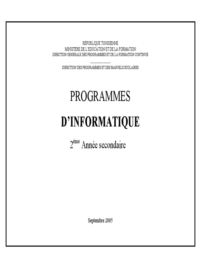 COURS DE L'INFORMATIQUE TROIXIÈME ANNÉE CG - JUNIOR NKIERE MAKOLONI