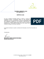 Industria Ambiental Sas Nit. Certifica Que:: KM 19 # 20 Vía Mosquera-Madrid. - Teléfono: PBX + 57 (1) 8290800