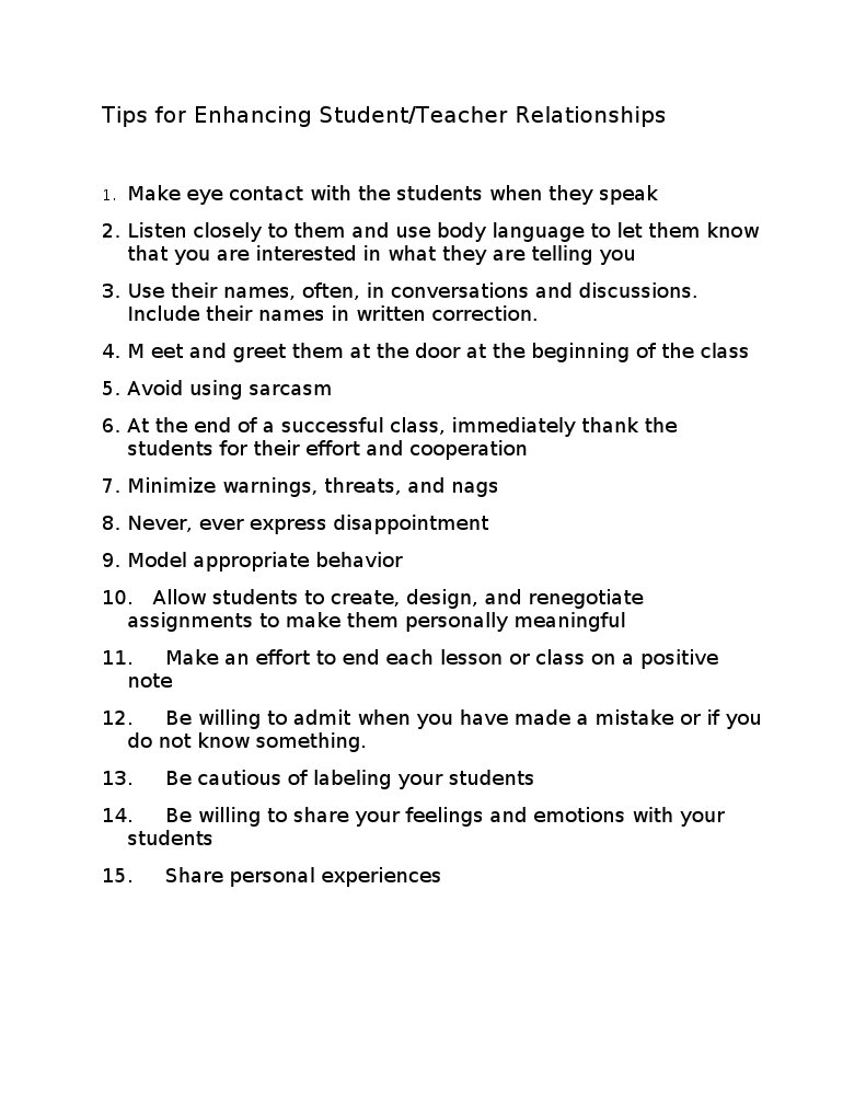 Enhancing Student-Teacher Relationships | PDF | Language Arts ...