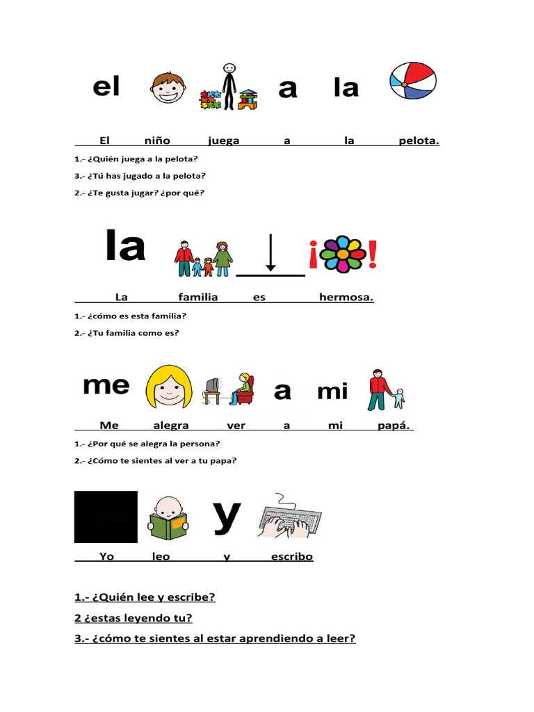 Oraciones con Pelota para Niños | PDF