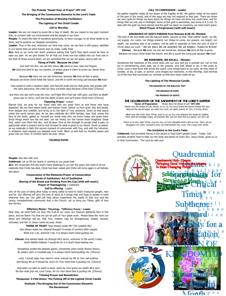 Communion Service for OFW Sunday | PDF | Eucharist | Jesus