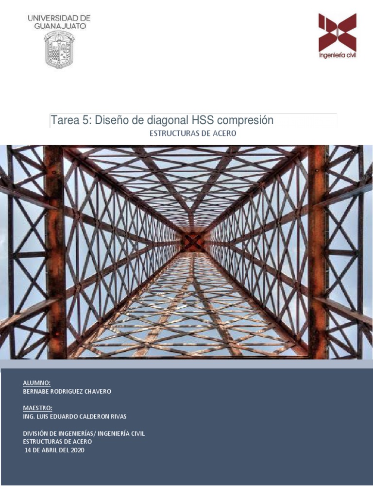 T5 - Diseño de Diagonal Hss PDF | PDF | Ingeniería estructural | Materiales
