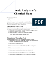 Economic Analysis of A Chemical Plant: Estimation of Fixed Cost