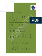 Matrices Worksheet I