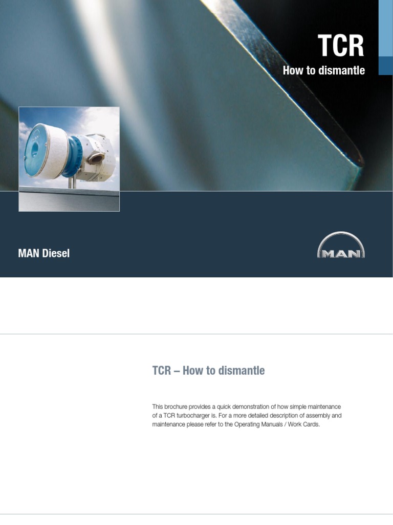 How To Dismantle MAN Diesel PDF Turbocharger Diesel Engine