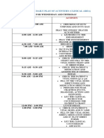 Rle For Wednesday and Thursday: Time Activity