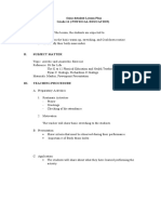 Semi-Detailed Lesson Plan Grade 11 (Physical Education) I. Objectives