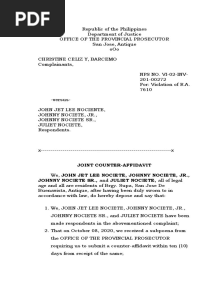 Counter Affidavit For 7610