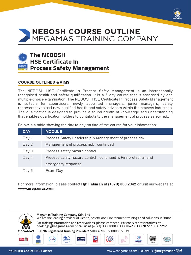 Nebosh Hse Certificate In Process Safety Management Pdf Pdf