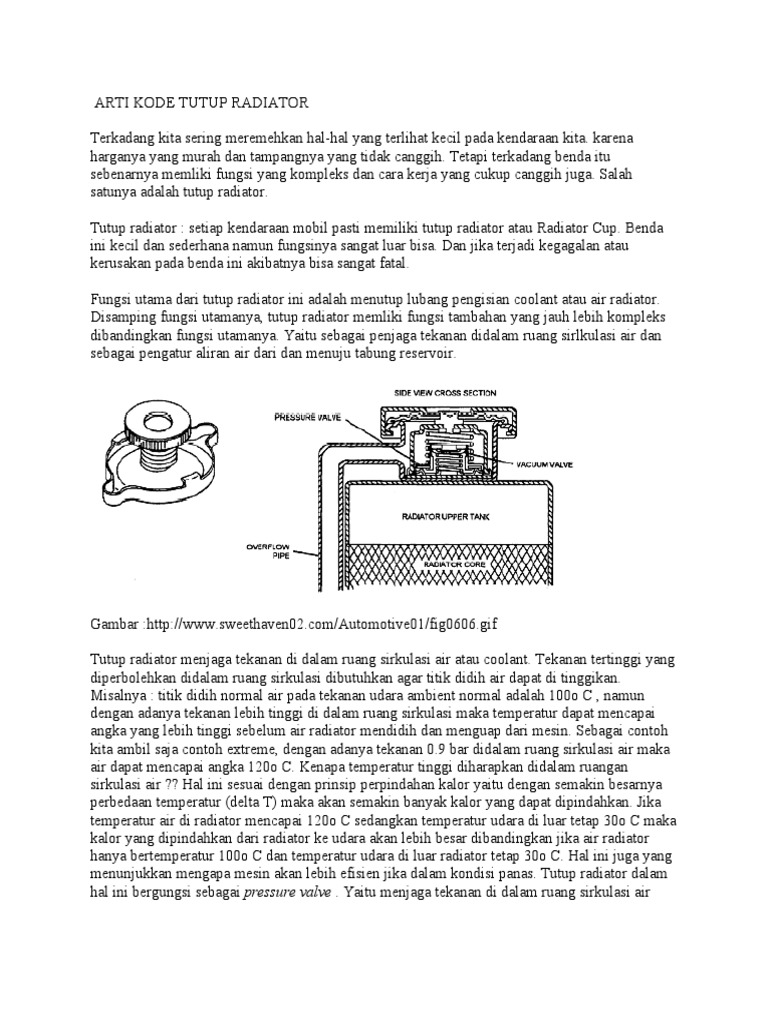 Fungsi dan Pentingnya Tutup Radiator | PDF