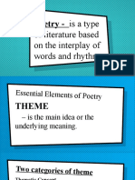 Poetry - Is A Type: of Literature Based On The Interplay of Words and Rhythm