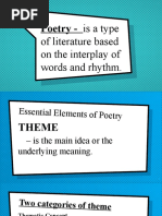 Poetry - Is A Type: of Literature Based On The Interplay of Words and Rhythm