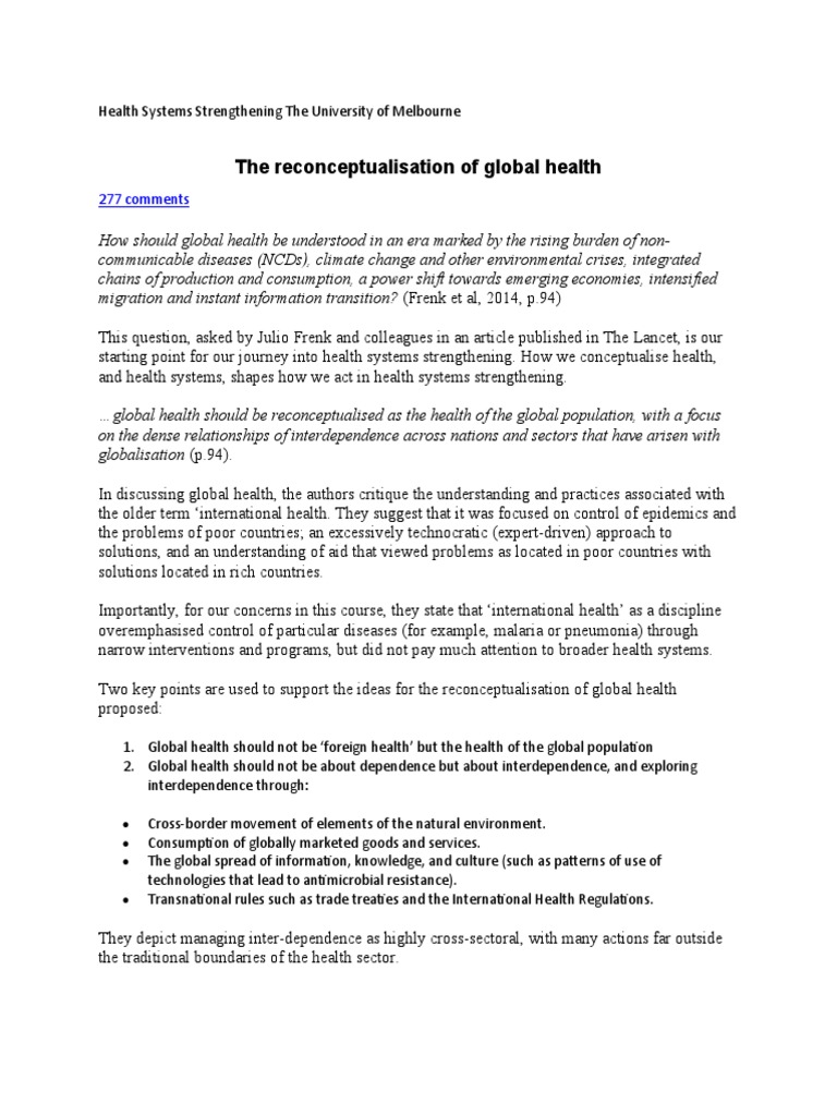 Health Systems Strengthening - The University of Melbourne | PDF ...