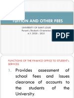 Tuition and Other Fees: University of Saint Louis Parent's/Student's Orientation A.Y. 2020 - 2021