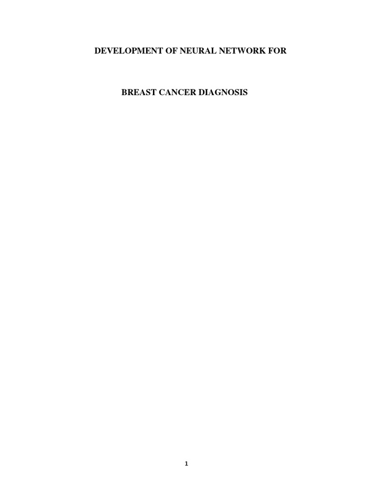 Neural Network for Breast Cancer Diagnosis | PDF | Breast Cancer | Biopsy