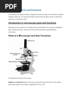 Microscope Parts and Functions