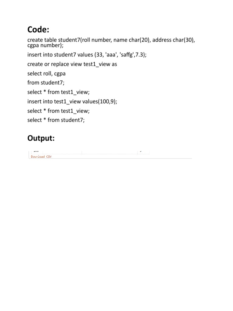 SQL Table and View Creation Guide | PDF