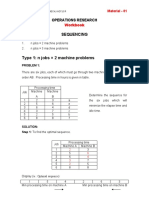 Type 1: N Jobs × 2 Machine Problems: Sequencing