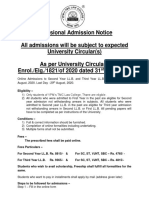 Provisional Admission Notice 20 21 17 Aug 2020