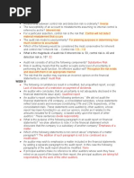 Week 7: What Is The Magnitude of Audit Risk If Inherent Risk Is .50, Control Risk Is .40 and Detection Risk Is .10?