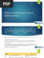 Relative Clauses and Reduced Relative Clauses