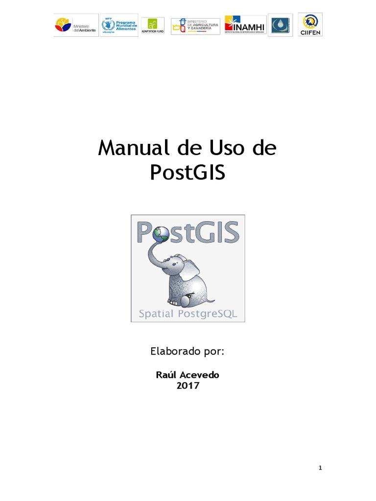 Manual de Uso de PostGIS | PDF | Gestión de datos | Bases de datos