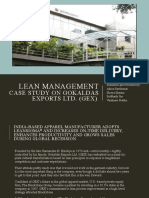 Lean Management: Case Study On Gokaldas Exports Ltd. (Gex)