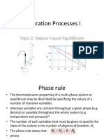 Separation Processes I: Topic 2: Vapour-Liquid Equilibrium
