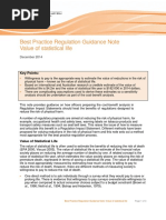 Best Practice Regulation Guidance Note Value of Statistical Life