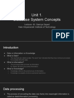 Unit !. Database System Concepts