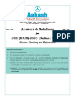 Answers & Solutions: For For For For For JEE (MAIN) - 2020 (Online) Phase-2