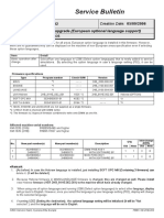 Service Bulletin: Firmware Upgrade (European Optional Language Support)