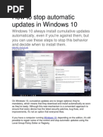 How To Stop Automatic Updates in Windows 10